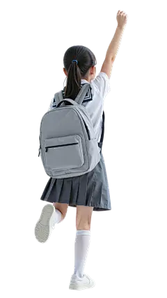 人物系列写实感儿童举着手背影元素