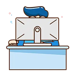 坐在电脑跟前MBE风打工人素材贴纸