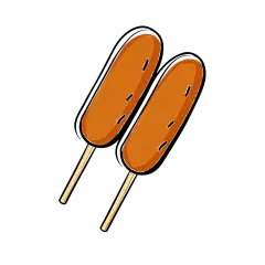 常规内容-图标系列插画风两根烤肠元素