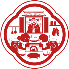 春节龙年新年过年中国风剪纸年俗祭灶台人物场景元素素材