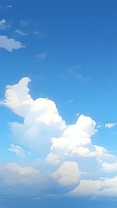 通用简约清新插画天空云朵云层风景背景