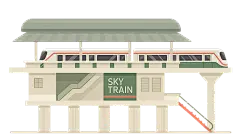 常规内容-交通系列扁平风轻轨插画元素