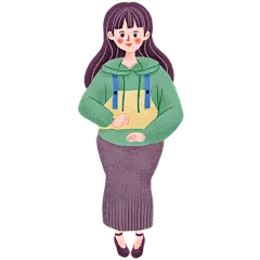 手绘-手工人物贴纸-女生1