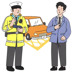 韩漫风格车祸现场交警执法场景5