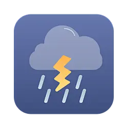 ICON-扁平天气icon-雷雨