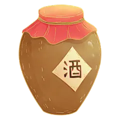 中国风-手绘风酒具-酒坛