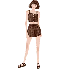人物插画-站立的女孩