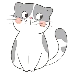 手绘-手帐风动物元素贴纸-斜眼看