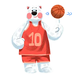 手绘-拟人动物元素-北极熊