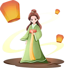 传统中元节纪念孔明灯祈福