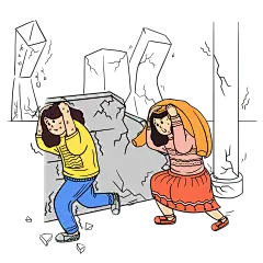 描边插画-事故救援人物组合贴纸