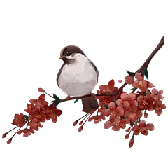 中国风主题花鸟贴纸