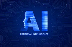 常规内容-背景系列科技风蓝色渐变人形字母结合背景