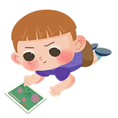 手绘-儿童元素人物插画-平板电脑