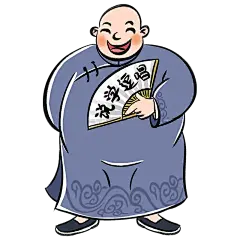 手绘-相声人物插画贴纸6