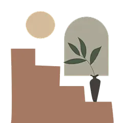 手绘扁平色块植物元素5