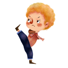 手绘儿童人物插画贴纸-男孩