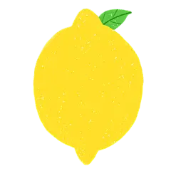 手绘-简约色块水果贴纸-柠檬