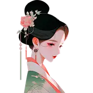 人物系列-通用-极简东方美学少女半身贴纸