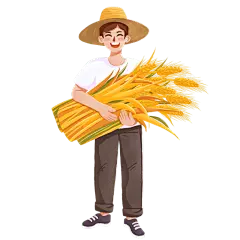 手绘风-劳动节贴纸-农民
