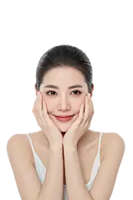 人物系列写实感扎发丸子头美女双手托下巴元素