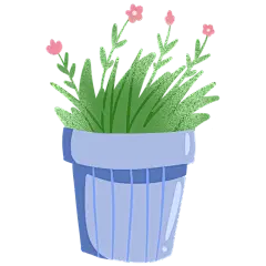 手绘-植物元素贴纸-盆栽2