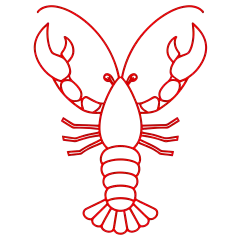 常规内容-图标系列扁平风红色龙虾图标元素