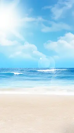 夏天通用实景海边沙滩背景图片素材