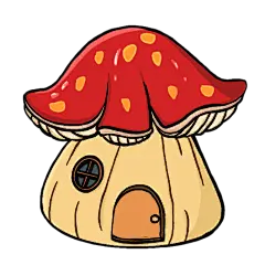 手绘-线条简笔画元素-蘑菇