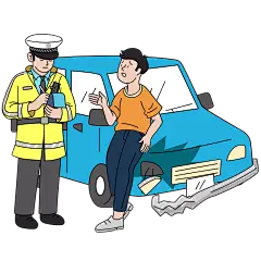 韩漫风格车祸现场交警执法场景1