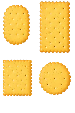 常规内容-美食系列插画风不同形状饼干元素组合