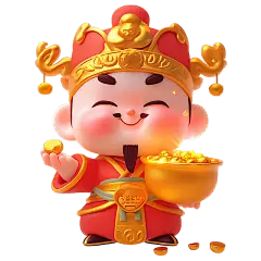 正月初五迎财神3D角色形象3D元素