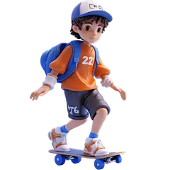 3D立体三维教育培训学生男生人物