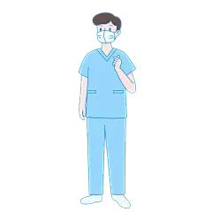 扁平穿防护服的抗疫护士人物元素4