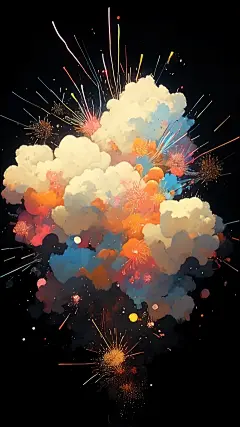 通用黑色烟花背景