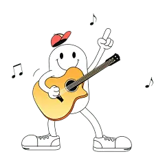 橡皮管风格弹吉他元素贴纸