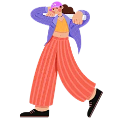 扁平风少女元素插画
