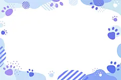 常规内容-背景系列卡通感蓝色狗爪边框北京