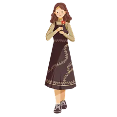 手绘-插花花艺女性人物插画10