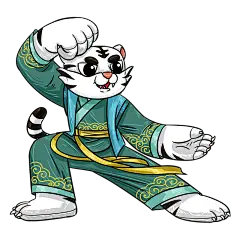 中国风-武术拟人动物元素贴纸3