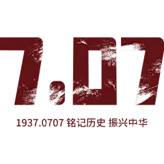 七七事变肌理感数字艺术字