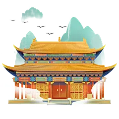 中国风建筑贴纸-大门