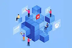 常规内容-科技风系列插画风体积感人物工作元素