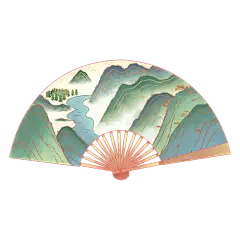 中国风贴纸-古风扇子