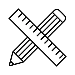 常规内容-教育系列扁平风黑色铅笔尺子元素