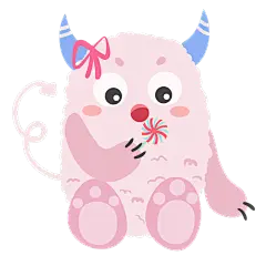 SVG-扁平可爱小怪兽贴纸