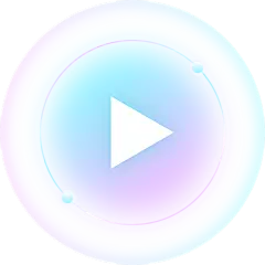 图标系列梦幻感蓝色半透明播放图标元素