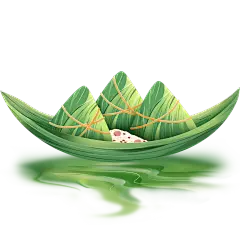 端午节渐变创意粽子粽叶船插画组合元素