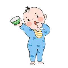 手绘-新生儿辅食动作元素