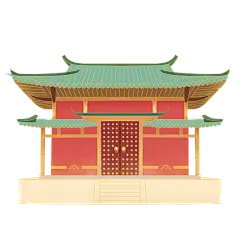 手绘-中国风传统建筑贴纸-建筑